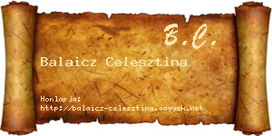 Balaicz Celesztina névjegykártya